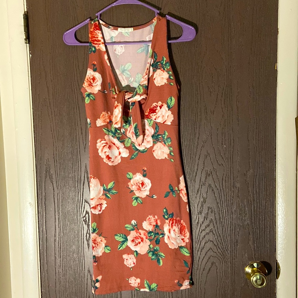 Heart and Hips floral mini tight dress